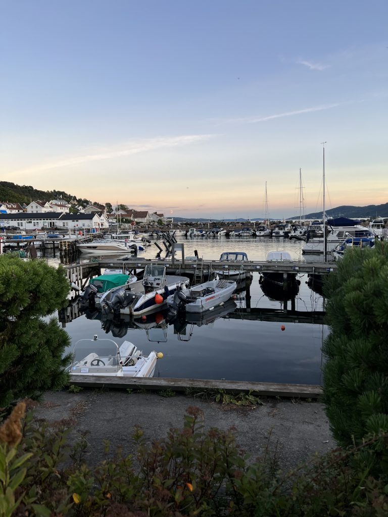 A harbor in Drøbak, Norway - one of several easy day trips from Oslo city
